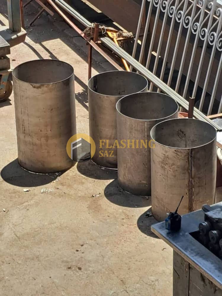 ساخت و نصب فلاور باکس فلزی استوانهای 7 ساخت و نصب گلدان فلزی استوانه ای